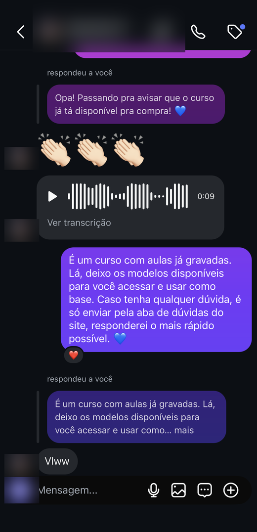 Depoimento de aluno