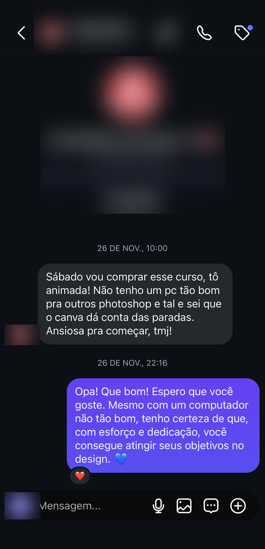 Depoimento de aluno