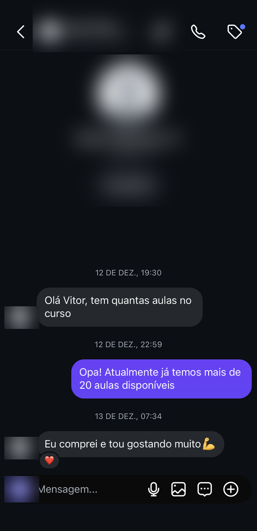 Depoimento de aluno