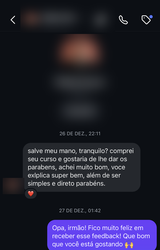 Depoimento de aluno
